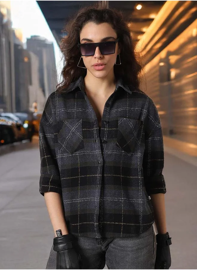 HIGH STAR Stay effortlessly stylish with this comfortable Multicolour Oversized Shirts Checks design crafted from 100% Cotton featuring Long Sleeves with Button closure.