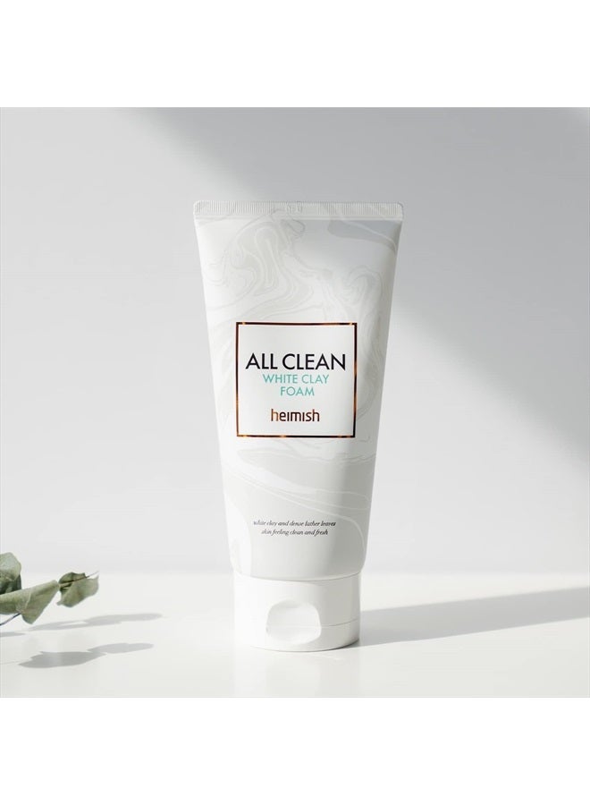Heimish All Clean White Clay Foam 5.3oz /150g | Wash & Exfoliating Facial Cleanser | Daily Care Cleansing Face wash, Sebum control, Acne treatment, Wash for Deep pore cleansing - Image 4