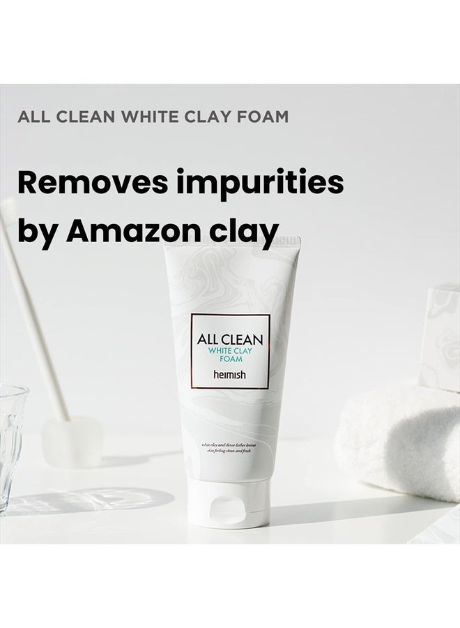 Heimish All Clean White Clay Foam 5.3oz /150g | Wash & Exfoliating Facial Cleanser | Daily Care Cleansing Face wash, Sebum control, Acne treatment, Wash for Deep pore cleansing - Image 2