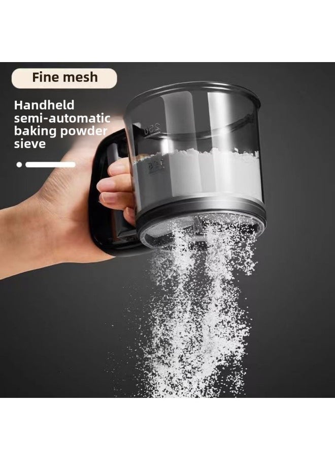 Generic - Hand-held Semi-automatic Flour Sieve Household Flour Filter Mesh Sieve Baking Tools Leakage Mesh Sieve Sprinkling Artifact-Specifications:Cup Shape + Cowhide Box - Image 1