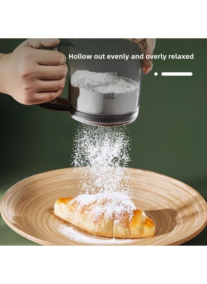 Generic - Hand-held Semi-automatic Flour Sieve Household Flour Filter Mesh Sieve Baking Tools Leakage Mesh Sieve Sprinkling Artifact-Specifications:Cup Shape + Cowhide Box - Image 1