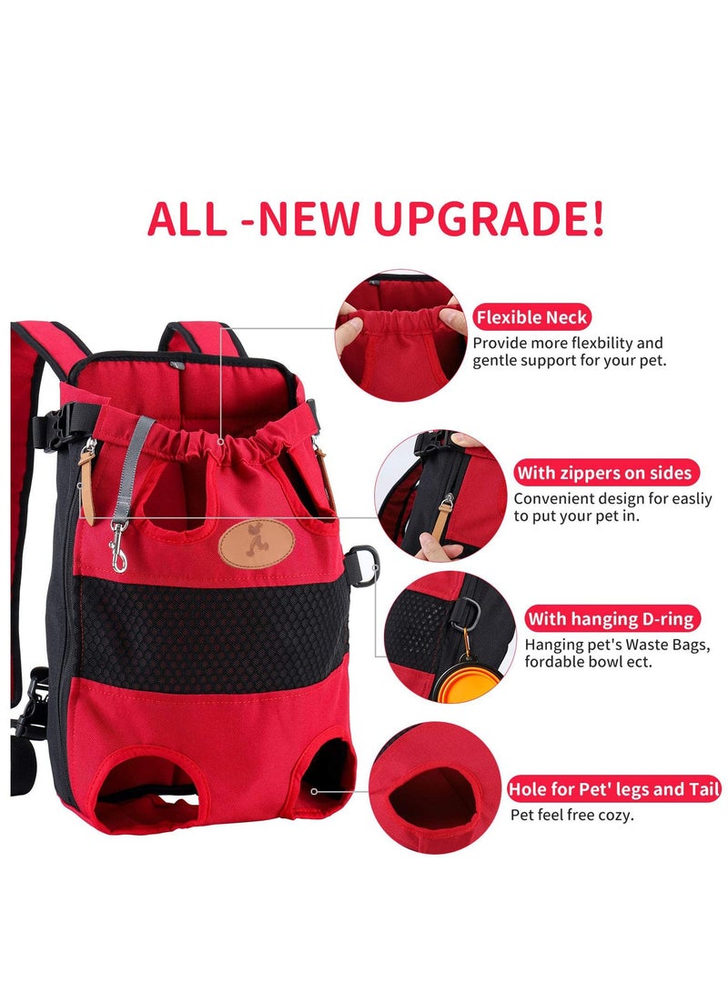 Excefore Pet Front Carrier Bag, Convenient Hands Free Adjustable Pet Dog/Cat Carrier Backpack Double Shoulder Bag for Walking Hiking Shopping Bike and Motorcycle - Image 4