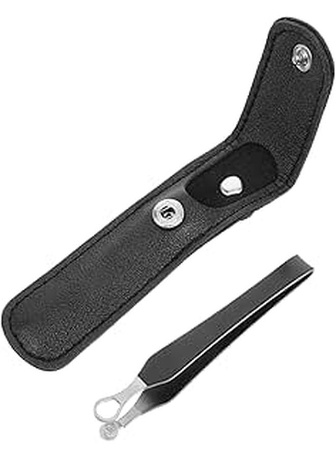 Stainless Steel Portable Nose Hair Trimmer with Round Tip for Safe Grooming Includes Carry Case - Image 1