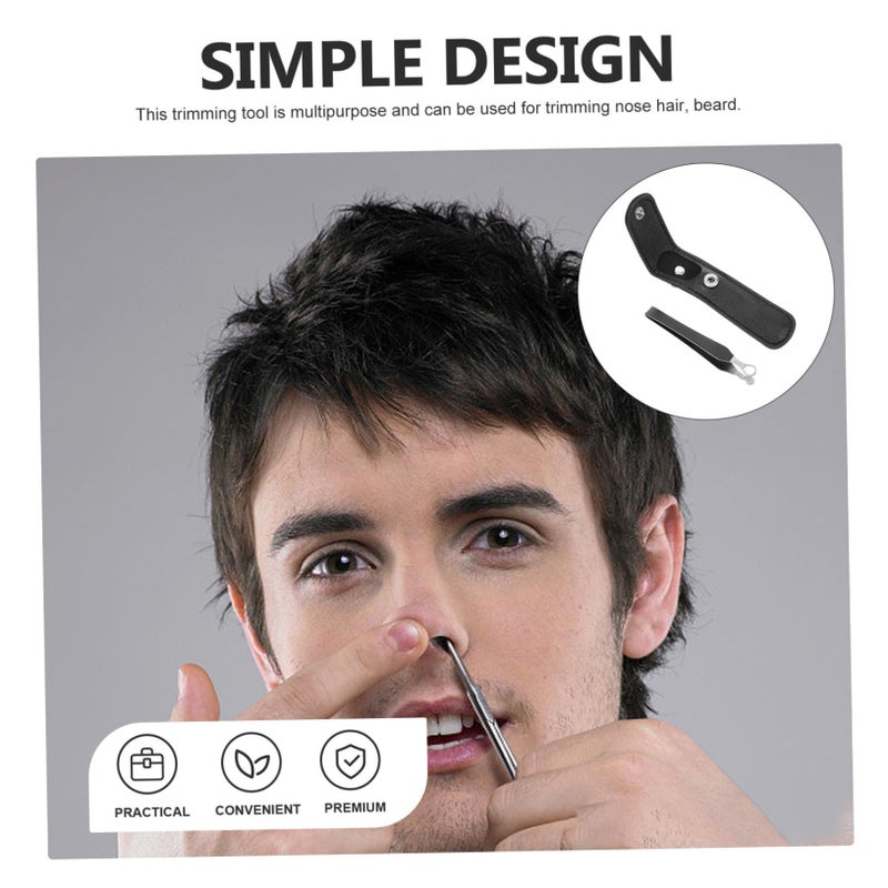 Stainless Steel Portable Nose Hair Trimmer with Round Tip for Safe Grooming Includes Carry Case - Image 5