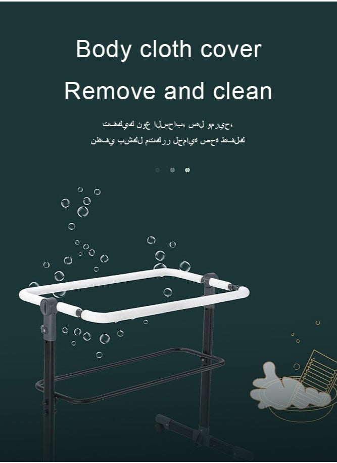 كيديليو - سرير أطفال قابل للتعديل بمظلة بجانب السرير، 3 في 1 قابل للطي مع ناموسية، سرير أطفال بجانب السرير، سرير محمول سهل الطي مع سلة تخزين لحديثي الولادة، سرير بجانب السرير مع مرتبة مريحة/حقيبة سفر (مهد) رمادي - Image 1