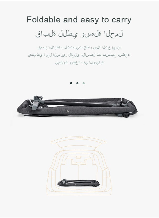 كيديليو - سرير أطفال قابل للتعديل بمظلة بجانب السرير، 3 في 1 قابل للطي مع ناموسية، سرير أطفال بجانب السرير، سرير محمول سهل الطي مع سلة تخزين لحديثي الولادة، سرير بجانب السرير مع مرتبة مريحة/حقيبة سفر (مهد) رمادي - Image 1