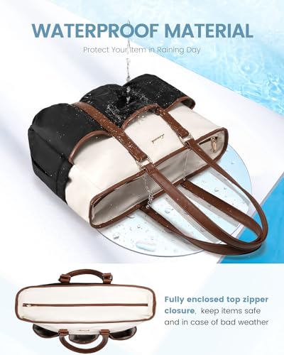 Lovevook حقيبة توت للمعلمات من LOVEVOOK للنساء للعمل، حقيبة لابتوب للممرضات، حقيبة متعددة الاستخدامات للعمل/السفر/الجامعة/اليومي، حقيبة كمبيوتر احترافية كبيرة مع جيوب متعددة - Image 5