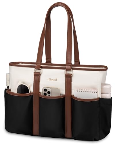 Lovevook حقيبة توت للمعلمات من LOVEVOOK للنساء للعمل، حقيبة لابتوب للممرضات، حقيبة متعددة الاستخدامات للعمل/السفر/الجامعة/اليومي، حقيبة كمبيوتر احترافية كبيرة مع جيوب متعددة - Image 1