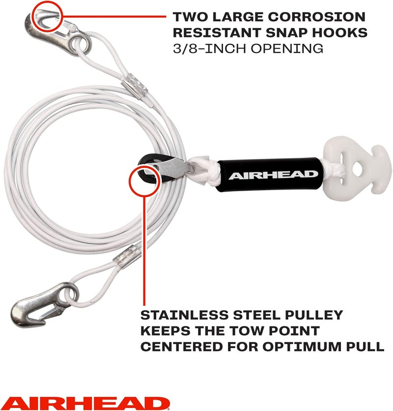 Airhead Self Centering Cable Tow Harness for 1-2 Rider Towable Tubes, Water Skis and Wakeboards, 14-Feet - Image 3