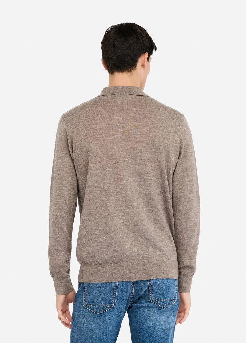 ليو جو قميص بولو صوف الميرينو