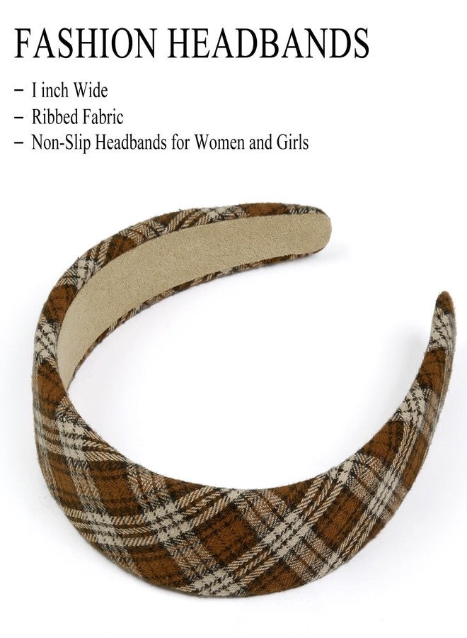 Huachi Headbands for Women Trendy Non Slip Headbands 1 inch Wide Cute Headband for Girls, Fall Head Bands Elastic Hair Bands Fashion Hair Accessories 4PCS - Image 3