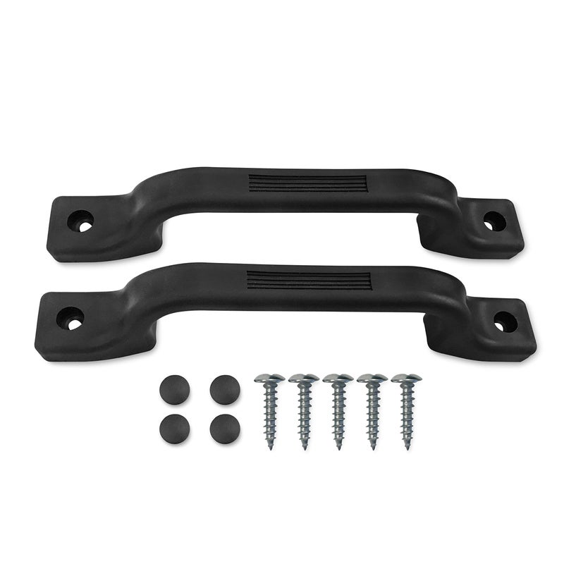 All Weather Plastic Grab Handle-Entry Door Assist Bar for RV, Trailer, Camper, Motor Home, Cargo Trailer, Boat-OEM Replacement (Black 2-Piece)