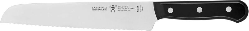 HENCKELS Solution Razor-Sharp 8-inch Bread Knife, Cake Knife, German Engineered Informed by 100+ Years of Mastery, Black/Stainless Steel - Image 1