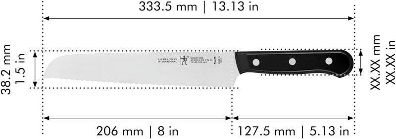 HENCKELS Solution Razor-Sharp 8-inch Bread Knife, Cake Knife, German Engineered Informed by 100+ Years of Mastery, Black/Stainless Steel - Image 3