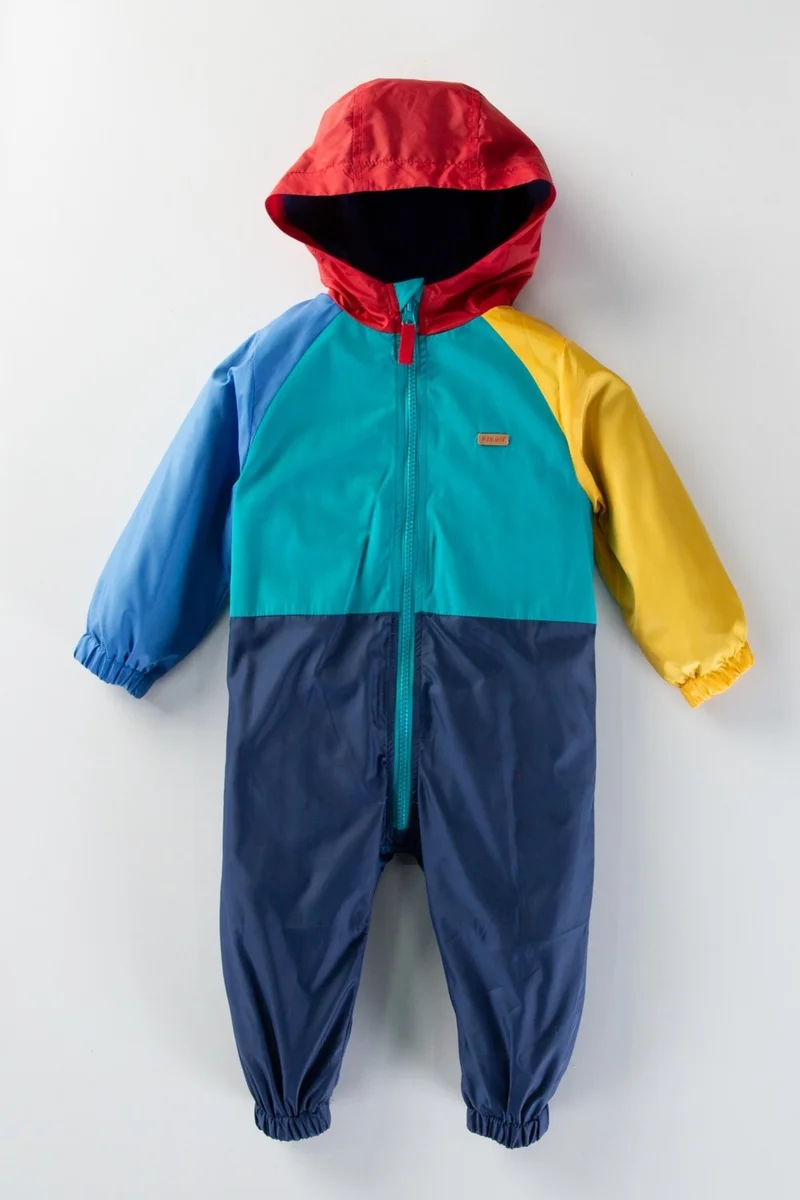 Podium Giyim Podium Clothing Cool Cotton Lined Hooded Kids Raincoat Overalls Coat