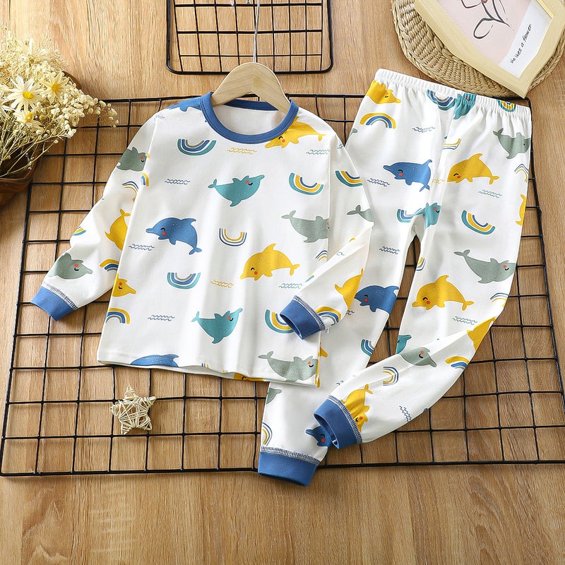 Children''s Clothing Autumn Home Clothes Wholesale New Children''s Clothing Children''s Intimates Set Pure Cotton Baby Autumn Clothes Long Pants Baby Pajamas - Image 1