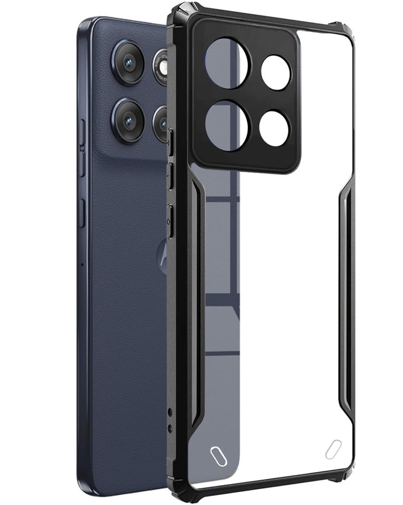 SPAZY CASE غطاء خلفي ® موتورولا G86 | غطاء خلفي شفاف من الكريستال الصلب مع حافة TPU، غطاء حماية من السقوط لموتورولا G86 - Image 1