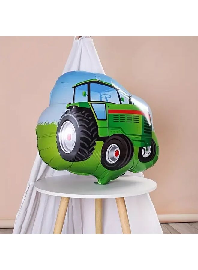 Farm Truck Balloon Set With Cow Round Ball And Green Star 12pcs Including Number 4 - Image 2