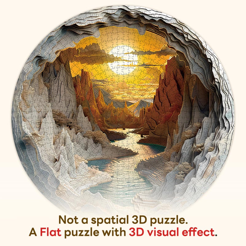masseruon 1000 Pieces Jigsaw Puzzle for Adults–3D Sunset Canyon, 26.6 x 26.6in Impossible Difficult Hard Challenging Jigsaw Puzzles, Perfect Christmas Birthday Party Home Decor Gift - Image 2