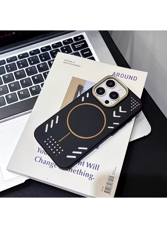 Temu Luxury Matte Anti-Slip Shockproof Phone Case with Magnetic Charging, Air Leakage for Heat Dissipation, Lightweight Design, Compatible with iPhone 14 Pro Models