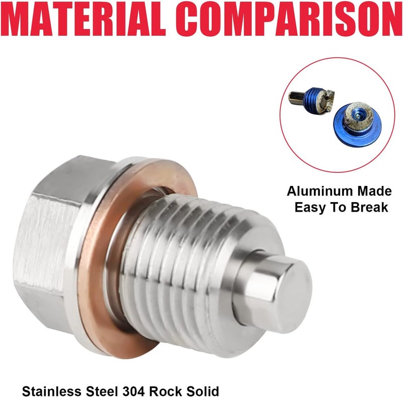 VASTAUTO Stainless Steel Magnetic Oil Drain Plug - Image 3