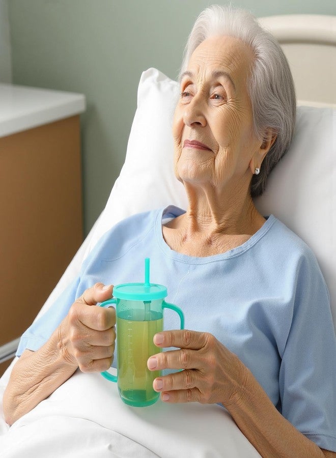 ACUDUDOMA Adult Sippy Cups for Elderly, 12oz Spill Proof Cup with 2 Handles Plastic Elderly Sippy Cup with Straw and Lid, Suitable for for Seniors and Adults, Great for Water, Milk, and Soup - Image 5
