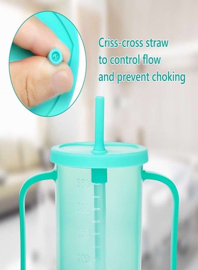 ACUDUDOMA Adult Sippy Cups for Elderly, 12oz Spill Proof Cup with 2 Handles Plastic Elderly Sippy Cup with Straw and Lid, Suitable for for Seniors and Adults, Great for Water, Milk, and Soup - Image 3