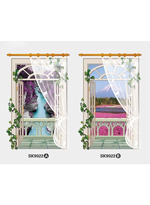 Syga SYGA 3D Window Mountain View Decals Design Wall Stickers SK_FUYY_A  - Image 3