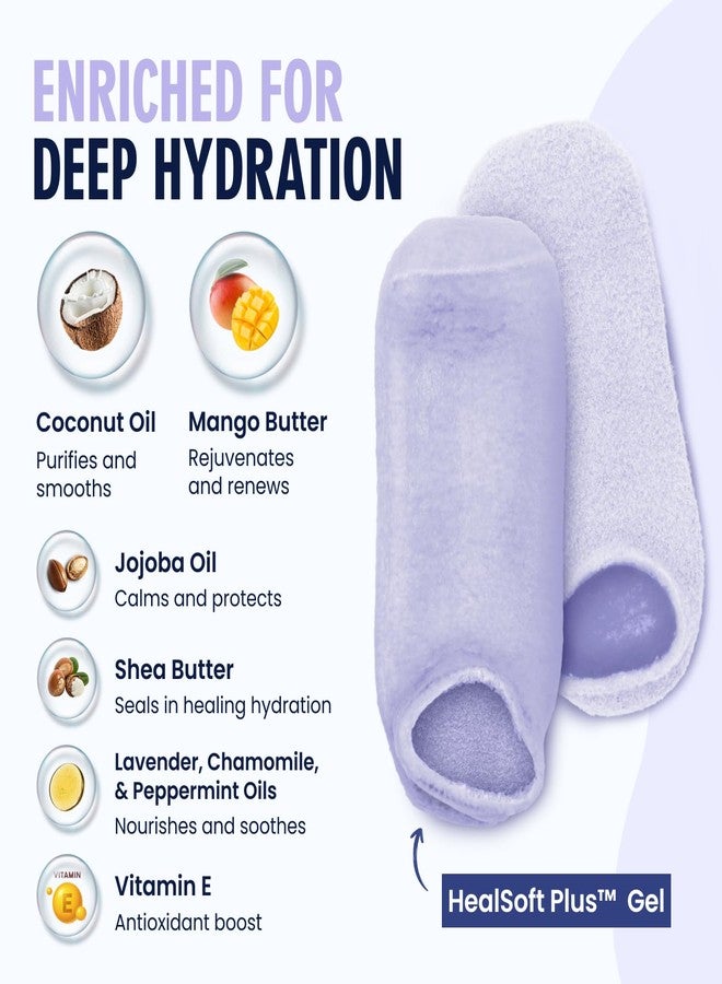 Dr. Frederick's Original Dr. Frederick’s Original Moisturizing Gel Socks for Men & Women – Dry Feet & Cracked Heel Treatment – Full Foot Gel Lining with Mango Butter, Shea Butter, Jojoba & Coconut Oil (Lilac Leisure) - Image 3
