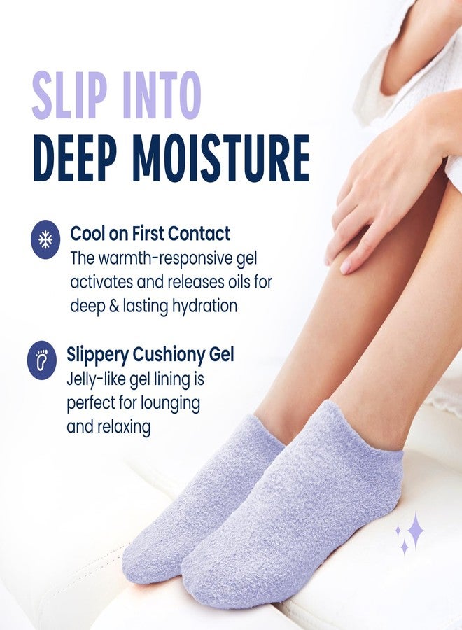 Dr. Frederick's Original Dr. Frederick’s Original Moisturizing Gel Socks for Men & Women – Dry Feet & Cracked Heel Treatment – Full Foot Gel Lining with Mango Butter, Shea Butter, Jojoba & Coconut Oil (Lilac Leisure) - Image 4