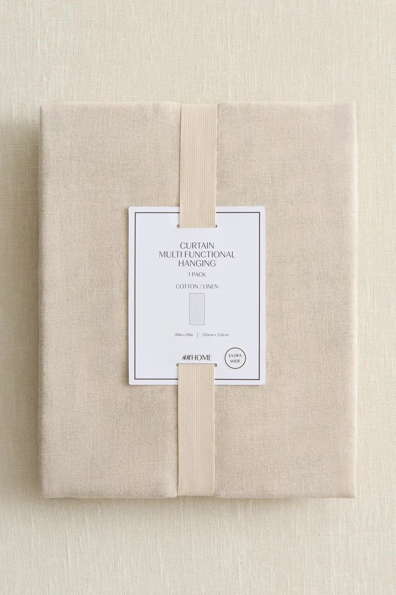 H&M 1-pack wide linen-blend curtain length