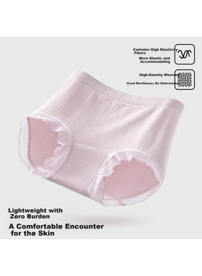 Gujin Plus Size Women's Cotton High Elastic Breathable Antibacterial Mid-aged And Elderly Extended Crotch Tummy Control Briefs 10a - Image 3