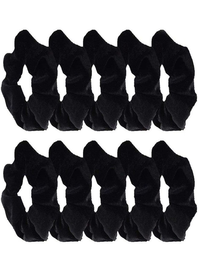 FAMEZA 2 Pcs Premium Velvet Hair Scrunchies Chiffon Flower Hair Bands Elastic Hair Bands - Image 1