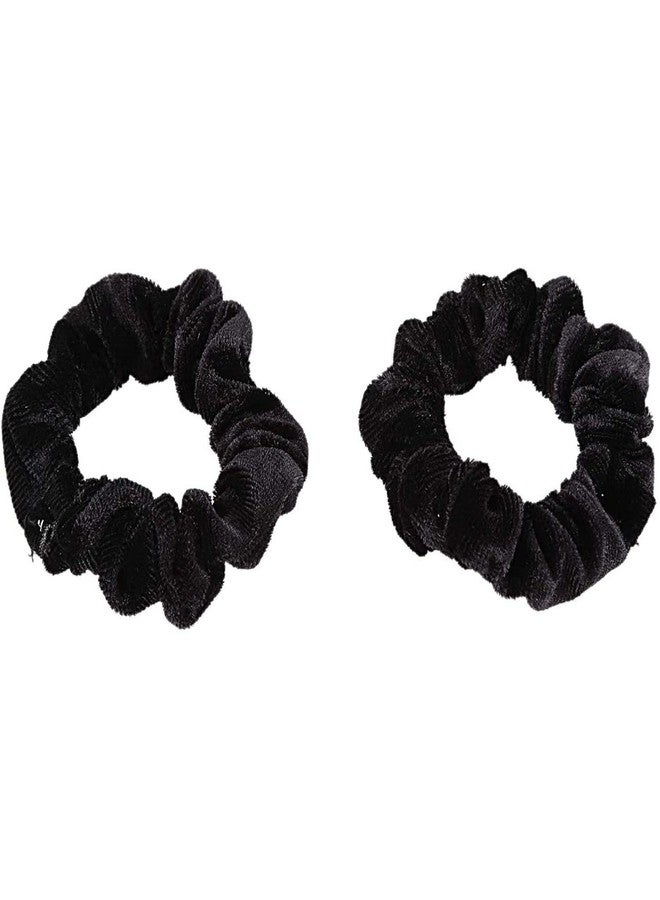 FAMEZA 2 Pcs Premium Velvet Hair Scrunchies Chiffon Flower Hair Bands Elastic Hair Bands - Image 4