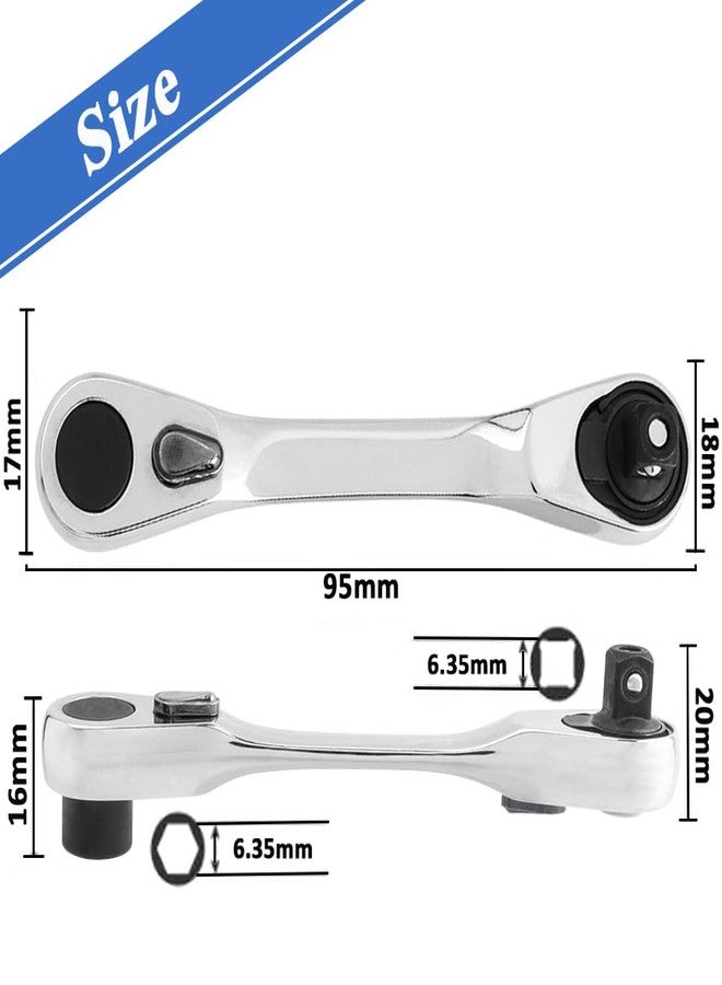 آيتش مفتاح ربط صغير من Eyech مقاس 1/4 بوصة مزود بمقبس ومفك براغي 72 سنًا ومفتاح ربط سداسي الرأس سريع الفك ومفتاح ربط مزدوج الاستخدام وأدوات يدوية متعددة الوظائف - Image 2