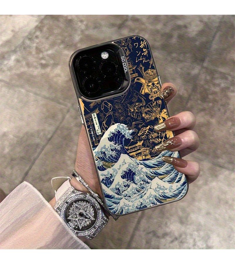 حافظة هاتف متوافقة مع iPhone 11 Pro، أسود، TPU، متينة، مقاومة للسقوط، حماية جمالية، غطاء بنمط الموج الكلاسيكي القديم. - Image 5