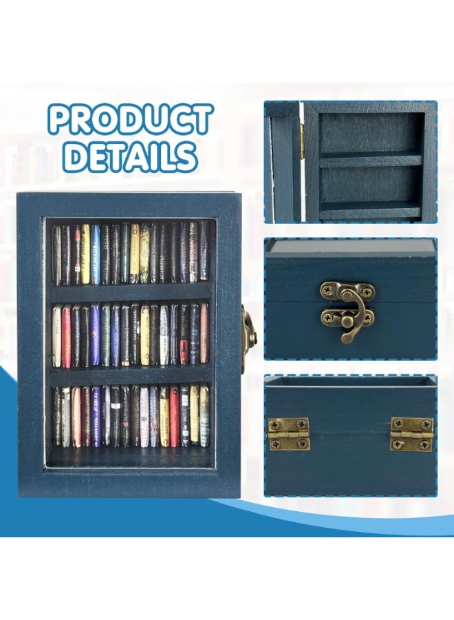 XiuWoo Creative Anti-Anxiety Bookshelf, Mini Bookshelf Ornament, Stress Reliever, Miniature Bookshelf Decor Shake Bookshelf, Miniature Book Library, Arrangement Stress Relief Gift With 60 Pcs Mini Books - Image 3