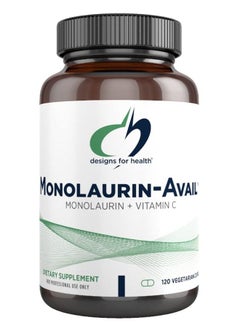 Designs for Health Monolaurin-Avail - 1000mg Glycerol Monolaurate + Vitamin C with Sunflower Lecithin to Enhance Monolaurin Absorption - Non-GMO + Gluten Free Immune Support Supplement (120 Capsules)