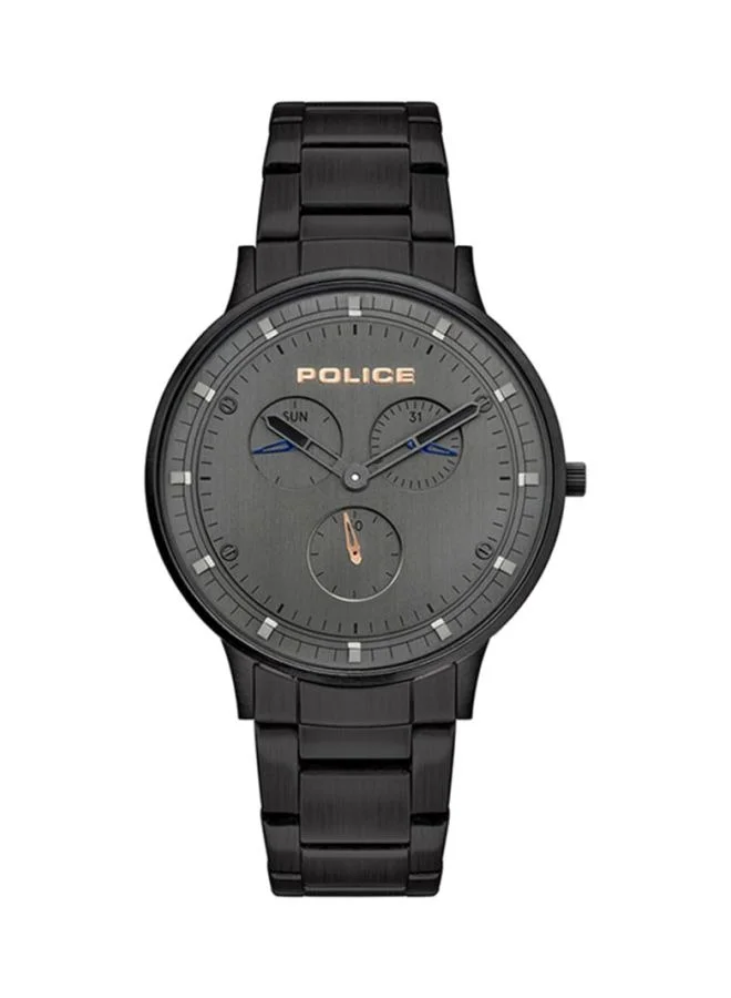 POLICE Police Berkeley Grey Dial Black Stainless Steel Analog Watch for Men 42 mm