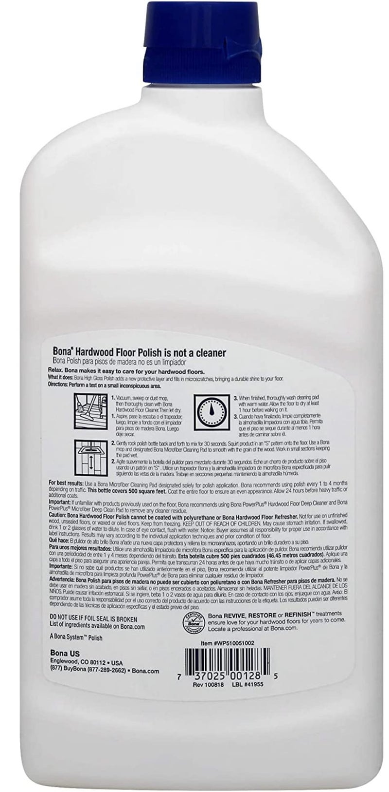 BONA بونا ملمع الأرضيات الخشبية - لمعة عالية، 36 أونصة، قد يختلف التعبئة - Image 2