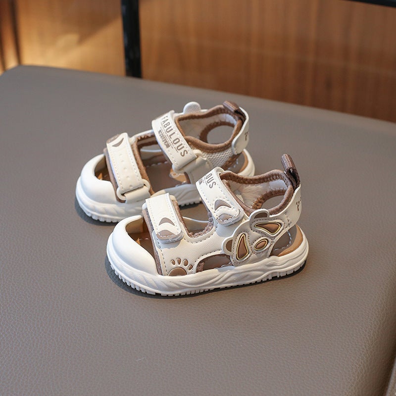Children'S Toddler Shoes Sandals 2024 Summer Fashion Korean Style Baotou Anti-Kick Soft-Soled Beach Shoes For Boys And Girls Non-Slip - Image 4
