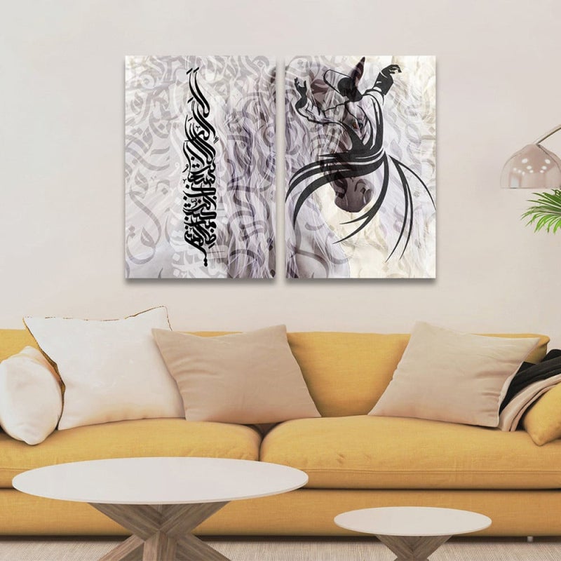 Marktna Double canvas painting with a horse design - Image 1