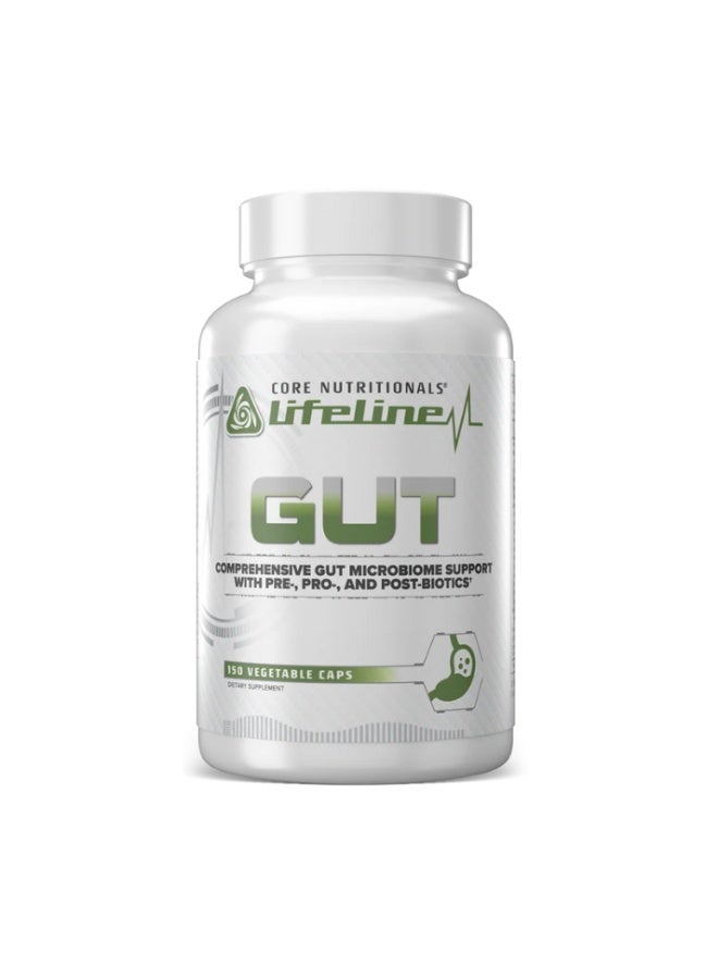 GUT Complete Probiotic + Prebiotic + Postbiotic + Enzyme Formula for Digestive Health, Gut Microbiome Balance & Immune Support - 150 Capsules