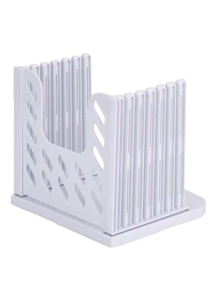 Generic Adjustable Toast Slicer/ Cutting Guide for Homemade Bread, Plastic Bread Slicer Loaf for Slicing Bread Foldable Kitchen Baking Tools (White)  - Image 5