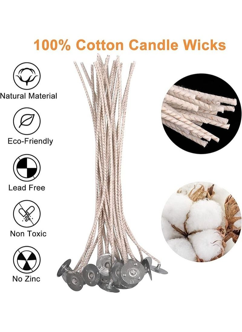 Aikanbo - 50pcs Candle Wicks For Candle Making, Natural Soy Wax, Cotton Woven, Candle DIY (15cm) - Image 1