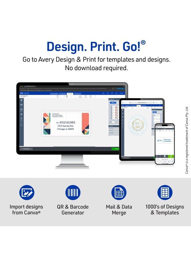 Avery Printable Return Address Labels, 0.5" x 1.75", Matte Clear, 2,000 Blank Mailing Labels (08667) - Image 4