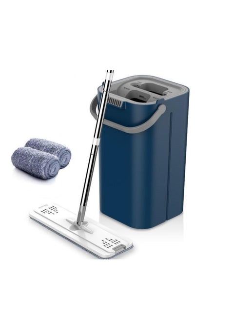 Flat Mop Bucket System with Wringer Set Squeeze Mop Bucket Set with Long Handle for Home Office Floor Wall Windows Premium Quality mop for cleaning floor