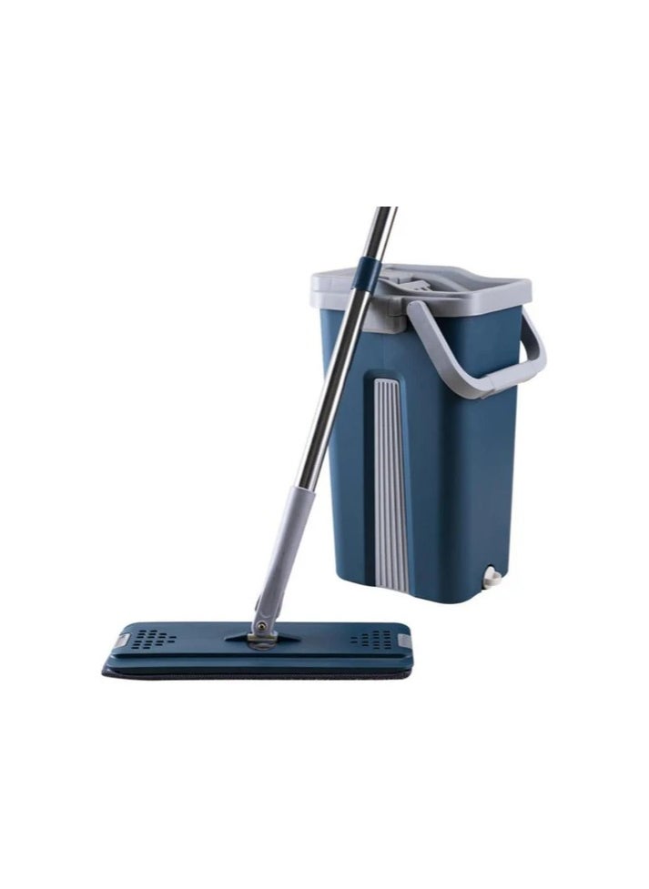SKY-TOUCH - Flat Mop Bucket System with Wringer Set Squeeze Mop Bucket Set with Long Handle for Home Office Floor Wall Windows Premium Quality mop for cleaning floor - Image 1