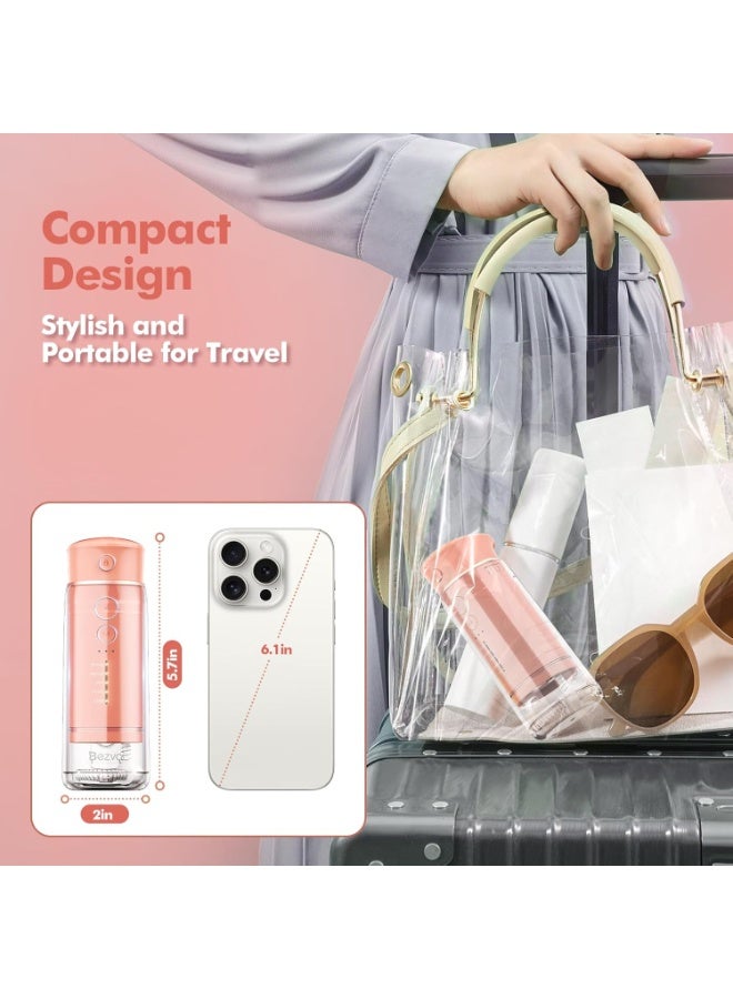 Bezvoi Water Flosser Mini Cordless Portable: 5 Modes Water Dental Floss with Telescopic Water Tank, 6 Tips, IPX7 Waterproof Oral Irrigator for Teeth Cleaning Gums,Orthodontic,Braces Dental Care (Peach Fuzz)  - Image 4