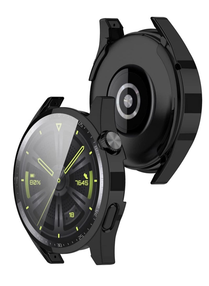 1PCS Flexible TPU Case for Huawei Watch GT3 46mm Durable Soft Bumper Cover with Screen Protector Shockproof Accessories Slim Fit Shell Smartwatch Protective Case - Image 2